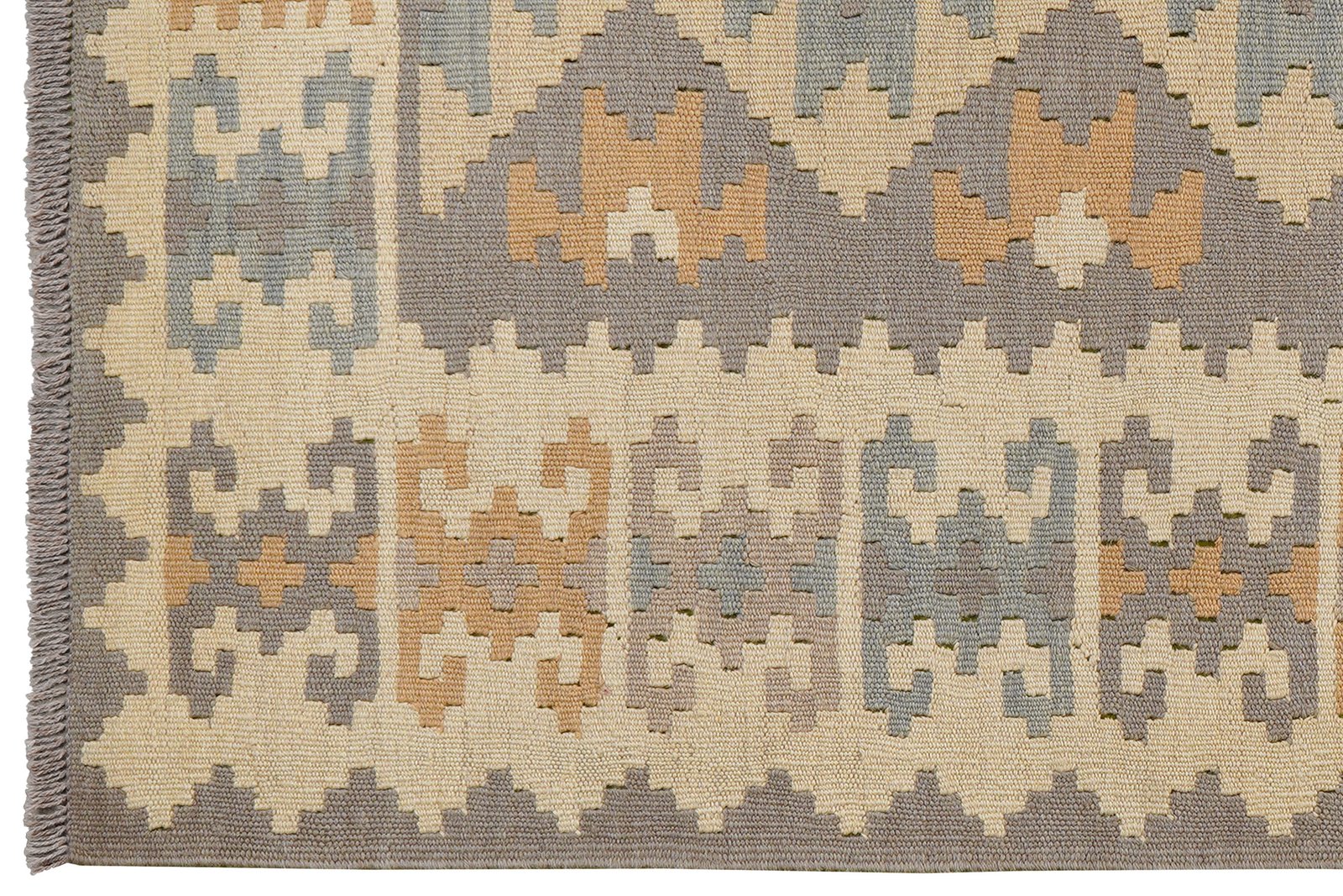 Kelim Gashgai — Handmade, 118x167 cm, Grey, 100% Virgin Wool | View 3