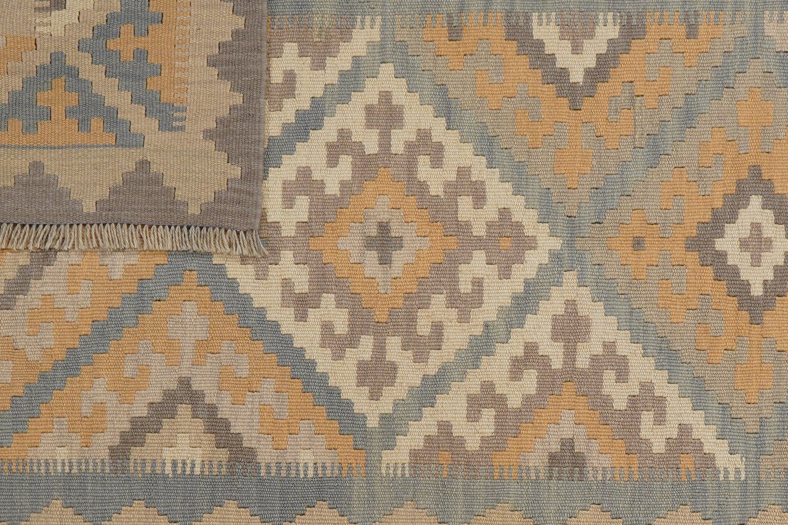 Kelim Gashgai — Handmade, 122x183 cm, Grey, 100% Virgin Wool | View 6