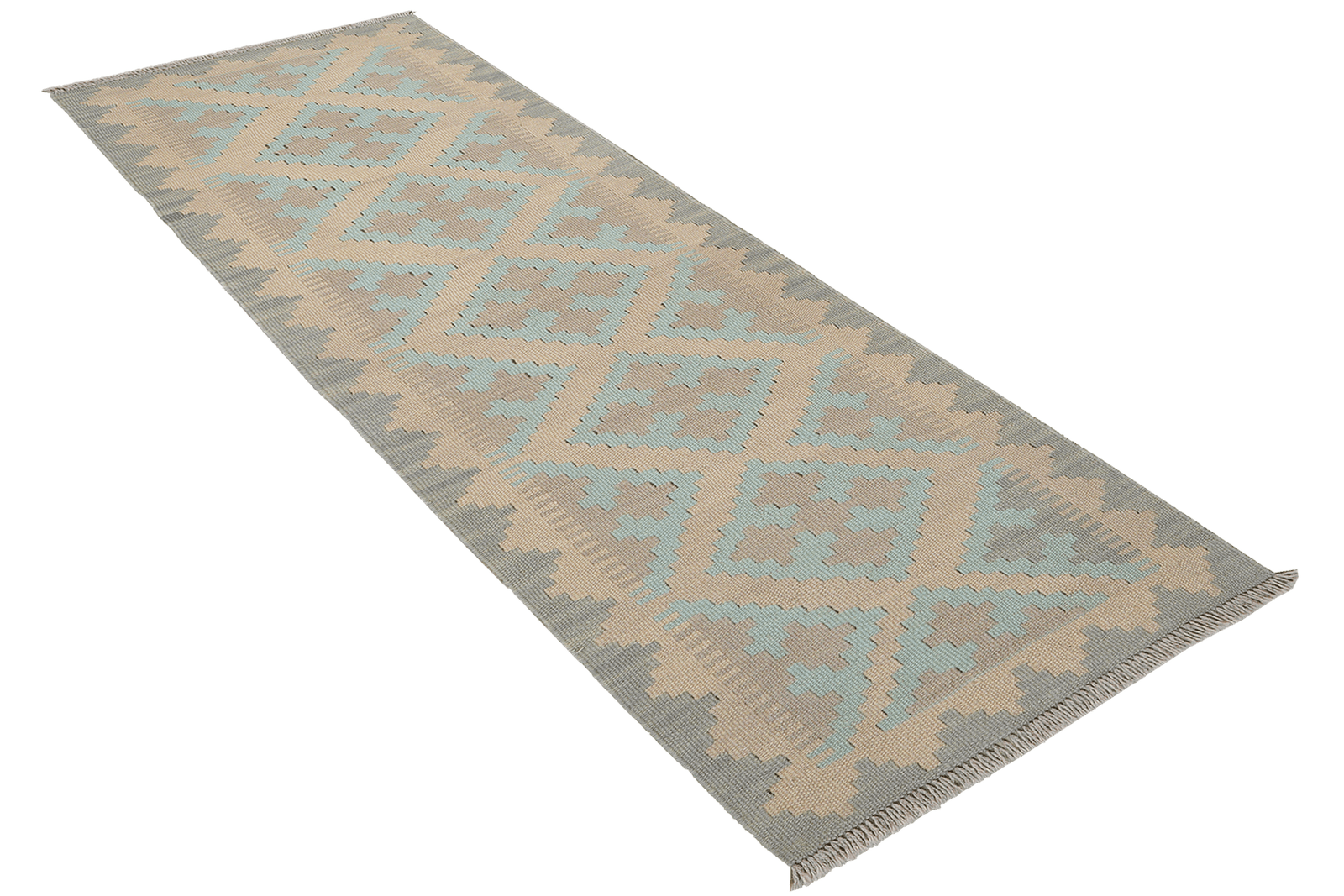 Kelim Gashgai — Handmade, 53x197 cm, Beige, 100% Virgin Wool | View 4