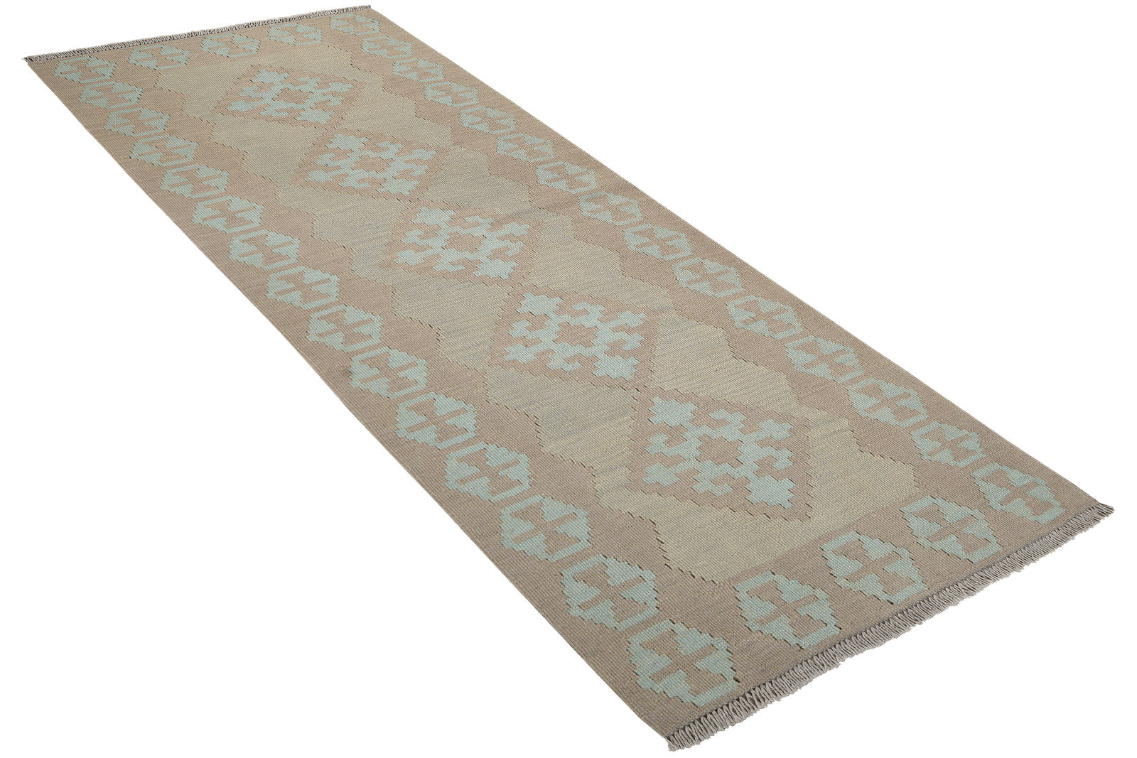Kelim Gashgai — Handmade, 80x190 cm, Grey, 100% Virgin Wool | View 4