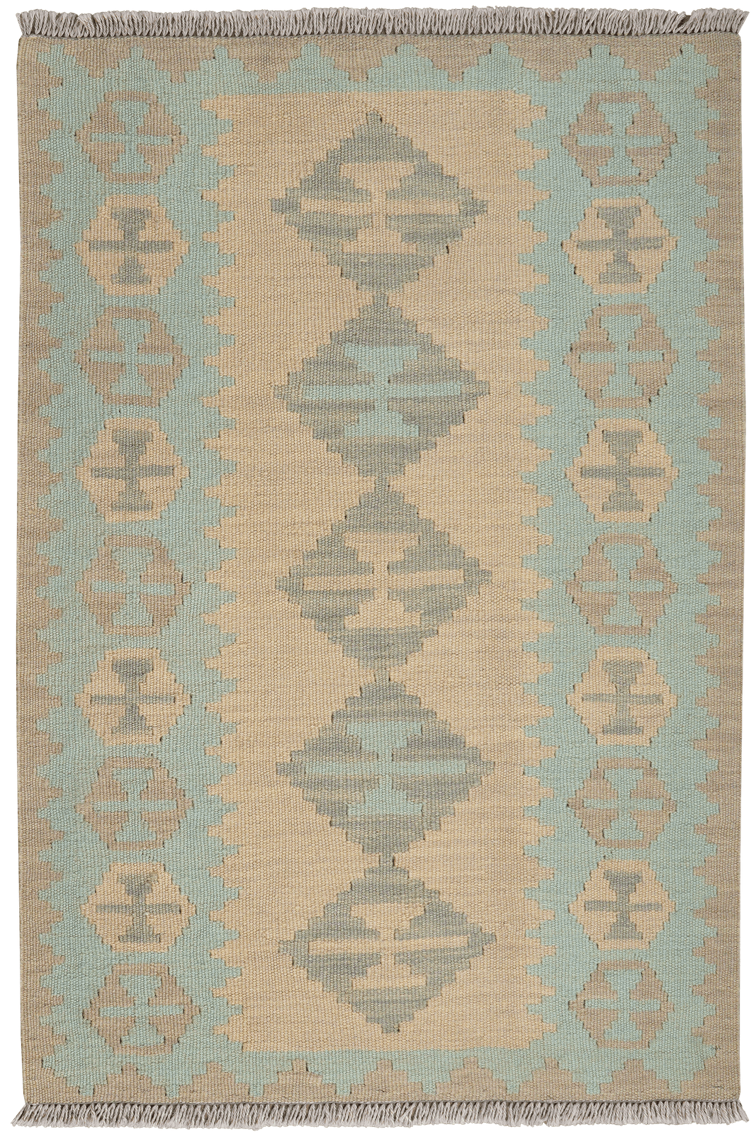 Kelim Gashgai — Handmade, 80x117 cm, Beige, 100% Virgin Wool | Main view