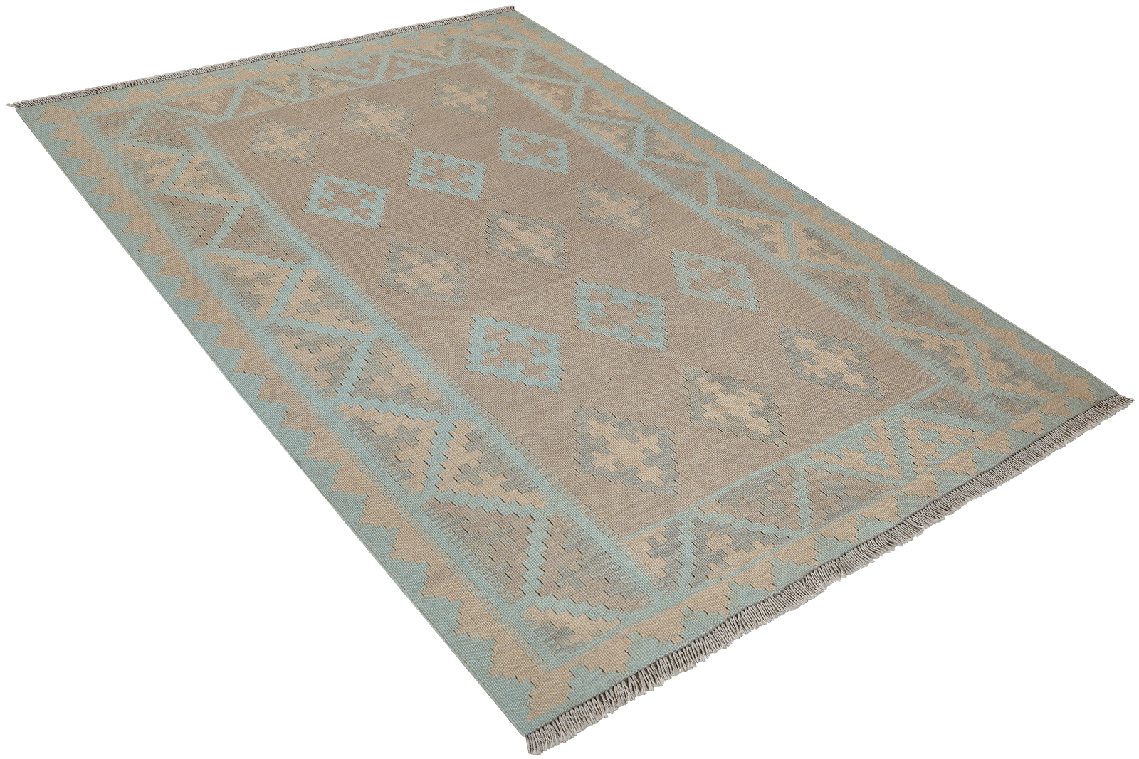 Kelim Gashgai — Handmade, 126x174 cm, Grey, 100% Virgin Wool | View 4