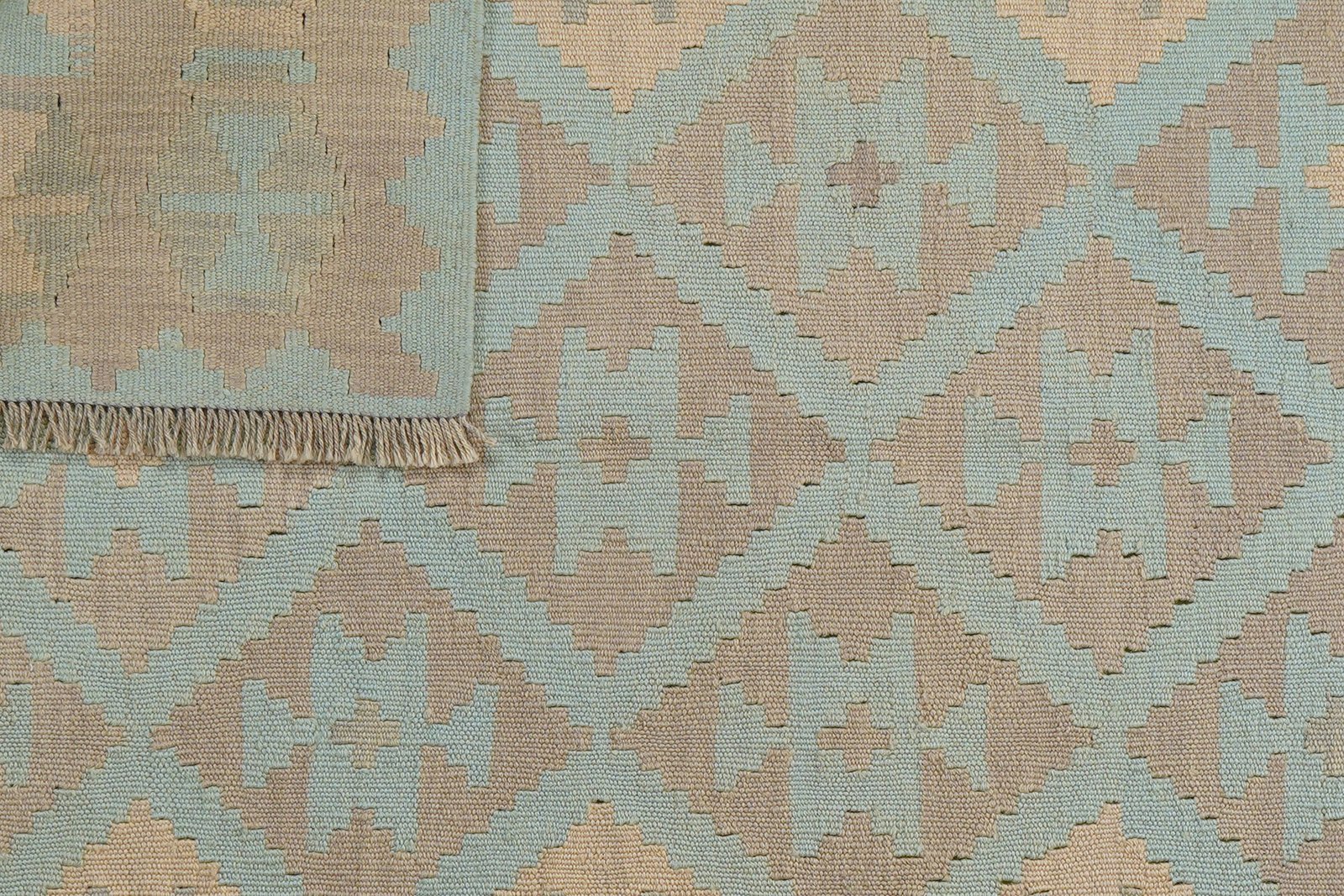 Kelim Gashgai — Handmade, 127x170 cm, Green, 100% Virgin Wool | View 6