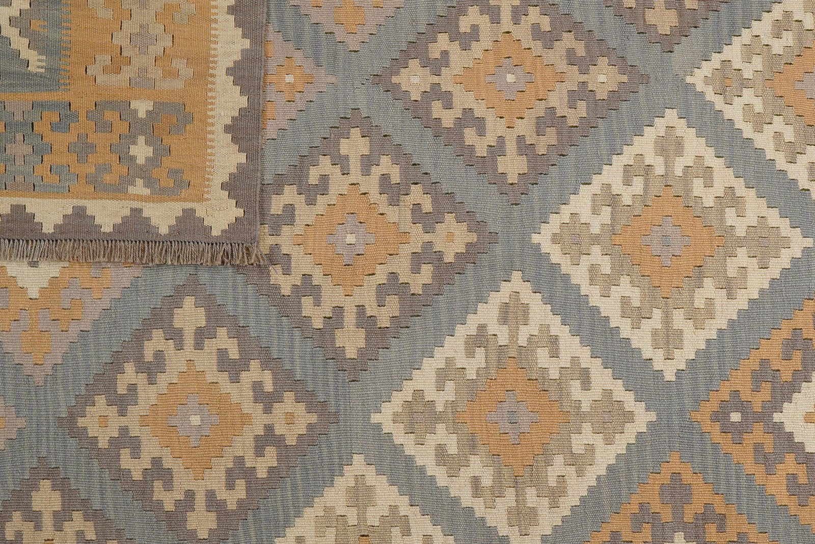 Kelim Gashgai — Handmade, 182x251 cm, Grey, 100% Virgin Wool | View 6