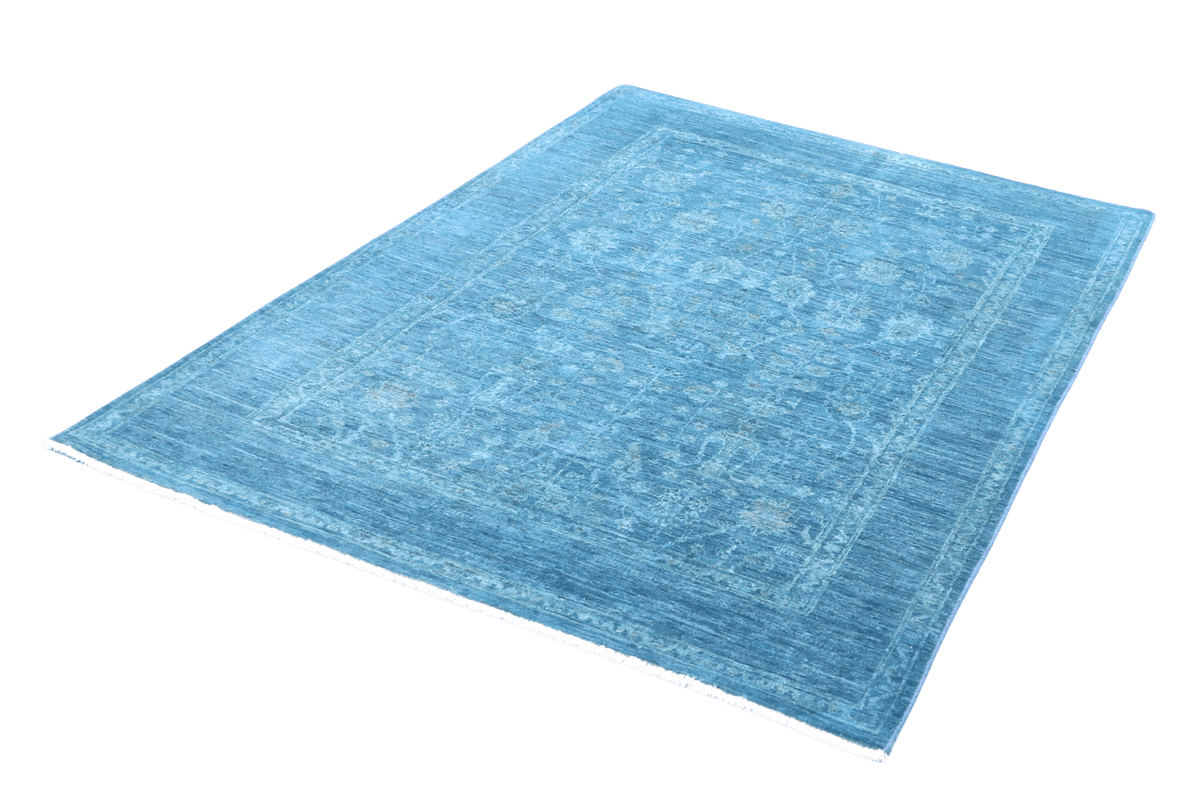 Shahi — Handmade, 122x180 cm, Blue, 100% Cotton | View 6