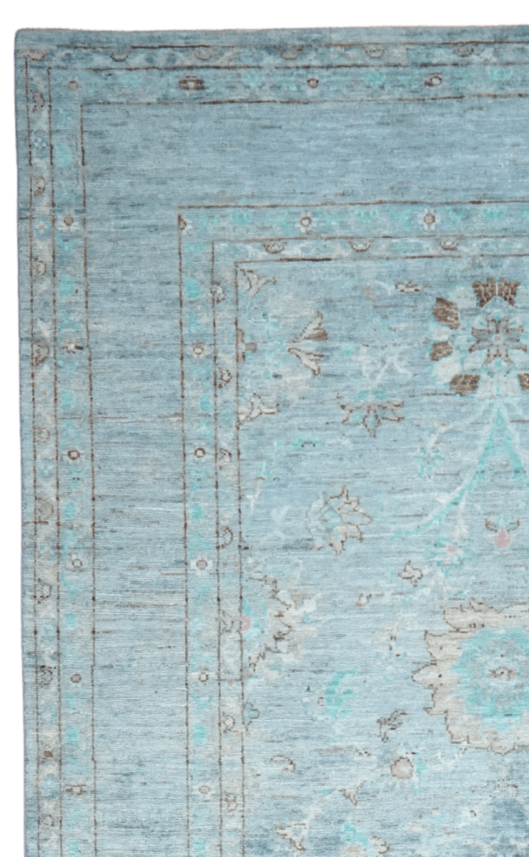 Shahi — Handmade, 168x246 cm, Blue, 100% Cotton | View 3