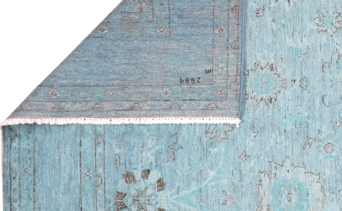 Shahi — Handmade, 168x246 cm, Blue, 100% Cotton | View 5