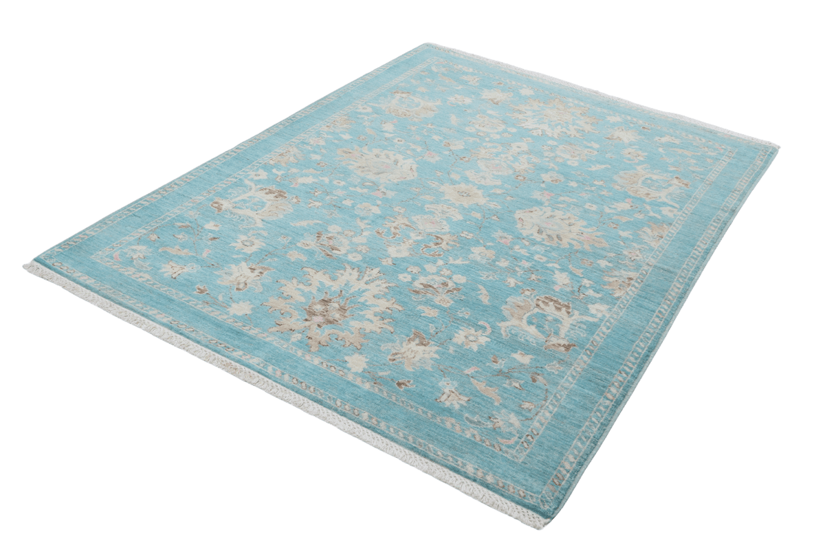 Shahi — Handmade, 124x187 cm, Blue, 100% Cotton | View 6