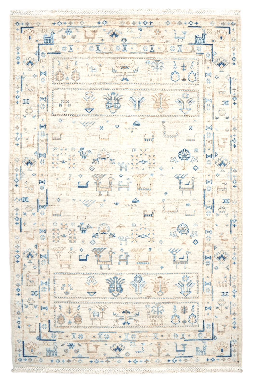 Shahi — Handmade, 121x185 cm, Beige, 100% Cotton | Main view