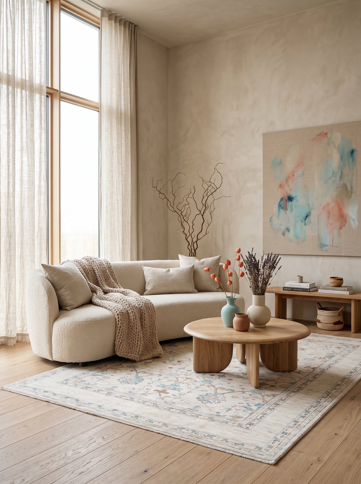 Shahi — Handmade, 177x244 cm, Beige, 100% Cotton | Detail view