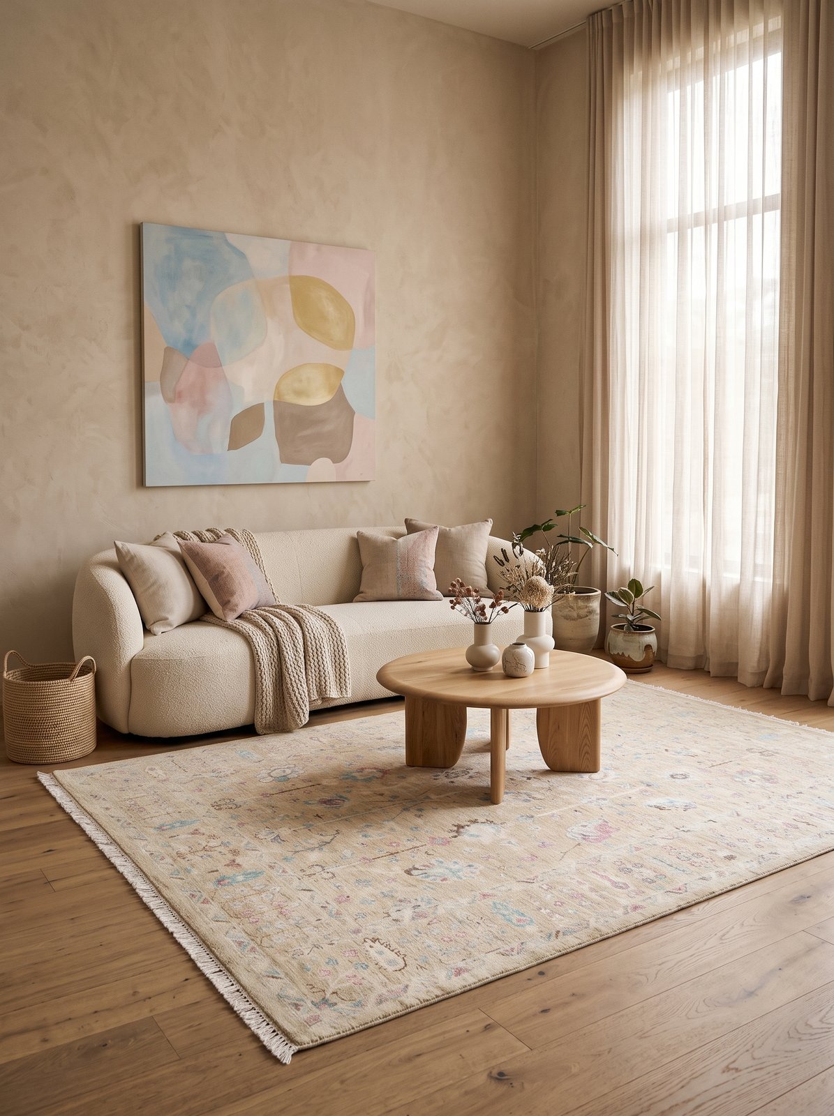 Shahi — Handmade, 170x235 cm, Beige, 100% Cotton | Detail view