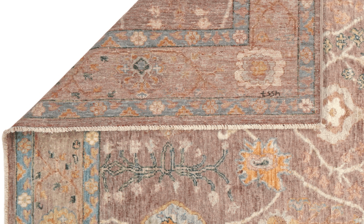 Ushak — Handmade, 173x240 cm, Brown, 100% Cotton | View 5