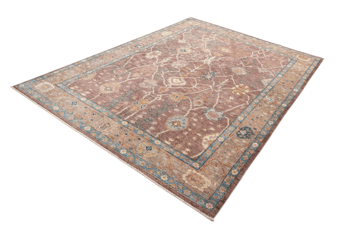 Ushak — Handmade, 173x240 cm, Brown, 100% Cotton | View 6