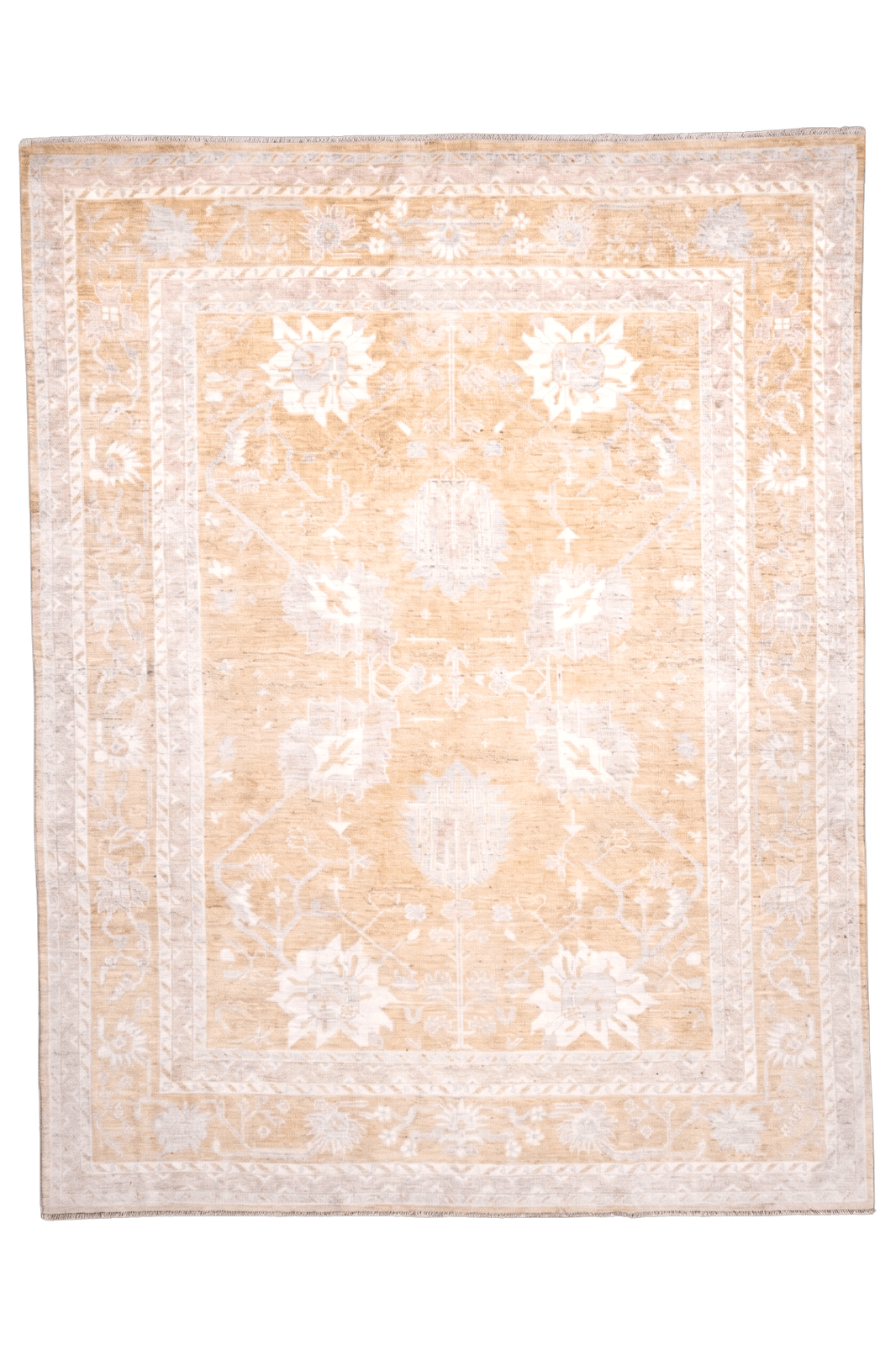 Ushak — Handmade, 246x306 cm, Beige, 100% Cotton | Main view