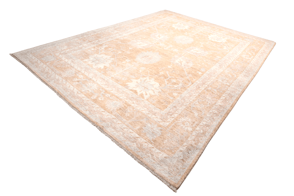 Ushak — Handmade, 246x306 cm, Beige, 100% Cotton | View 6