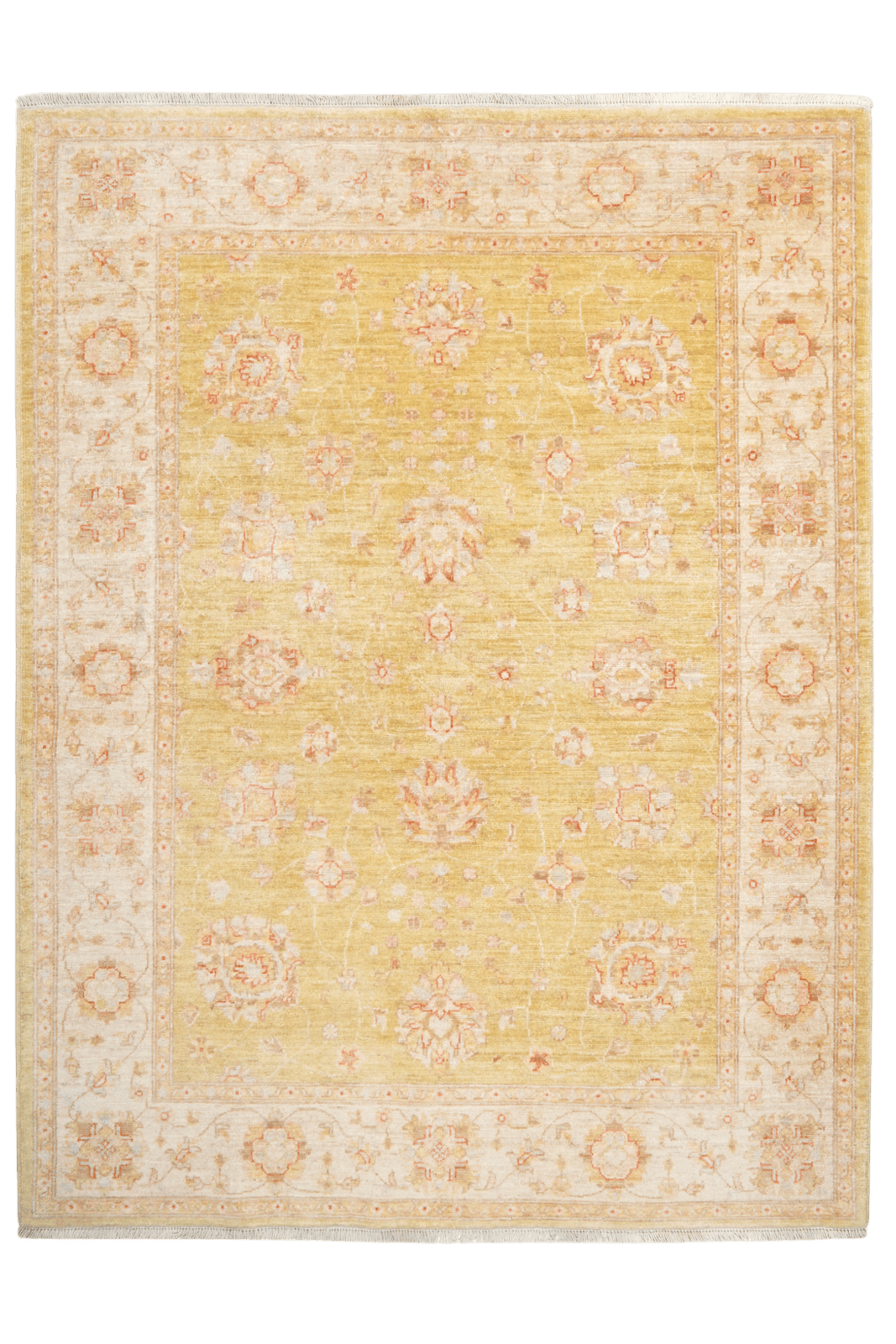 Kaizar — Handmade, 150x194 cm, Yellow, 100% Cotton | Main view