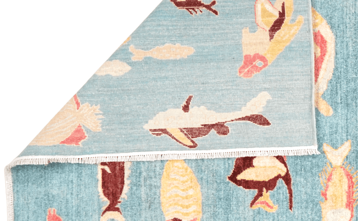 Mahi — Handmade, 176x238 cm, Blue, 100% Cotton | View 5
