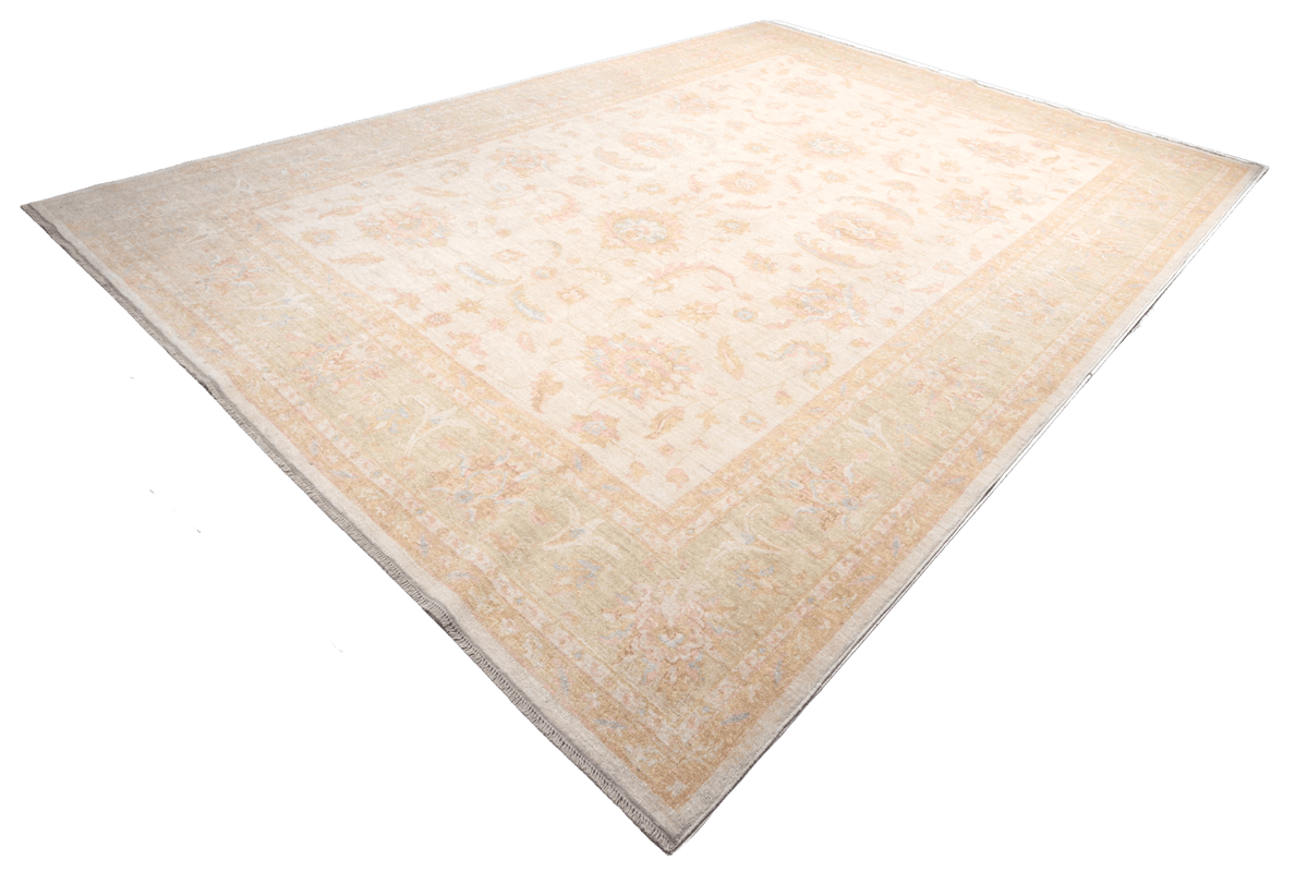 Kaizar — Handmade, 256x347 cm, Beige, 100% Cotton | View 6