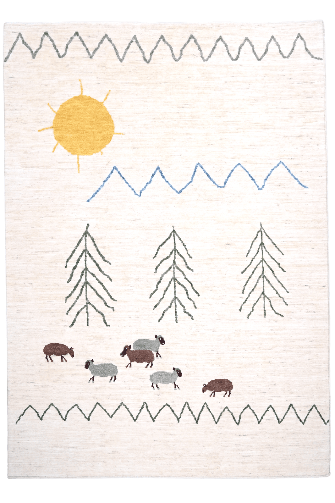 Berber — Handmade, 172x241 cm, Beige, 100% Cotton | Main view