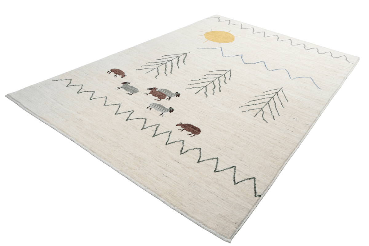 Berber — Handmade, 172x241 cm, Beige, 100% Cotton | View 6