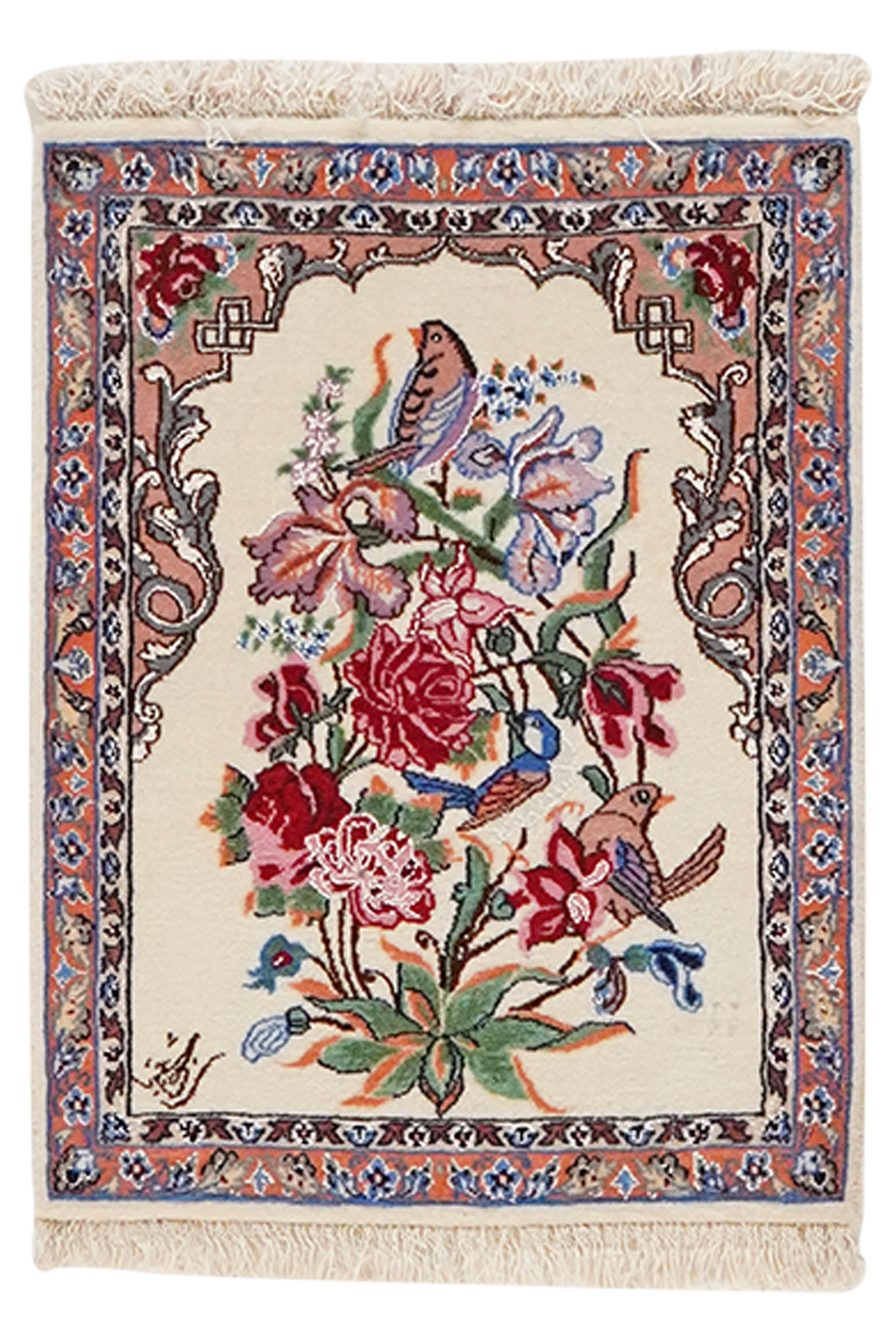 Isfahan — Handgefertigt, 52x38 cm, Beige, 100% Virgin Wool | Main view