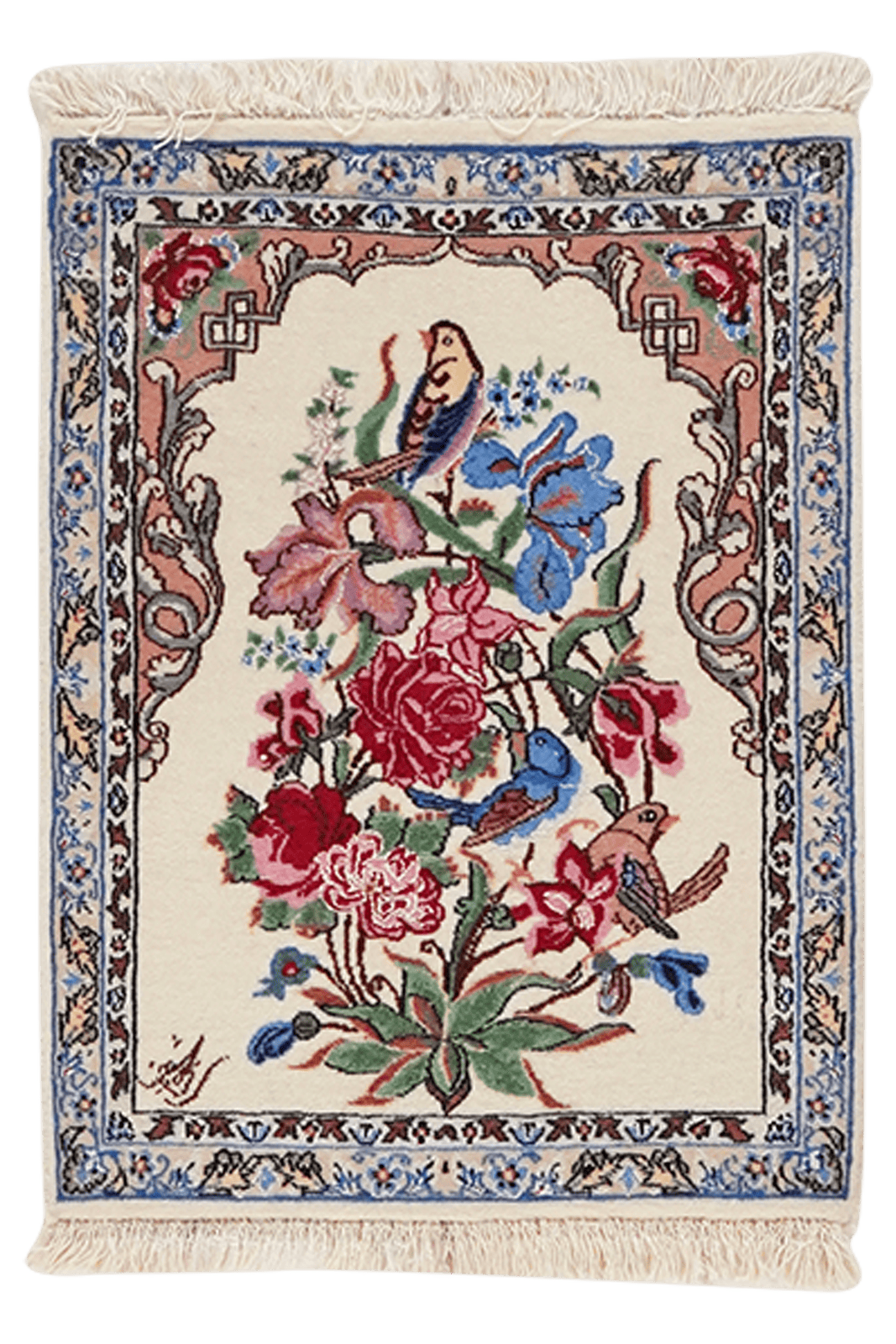 Isfahan — Hand-knotted, 39x53 cm, Beige, 100% Virgin Wool | Main view