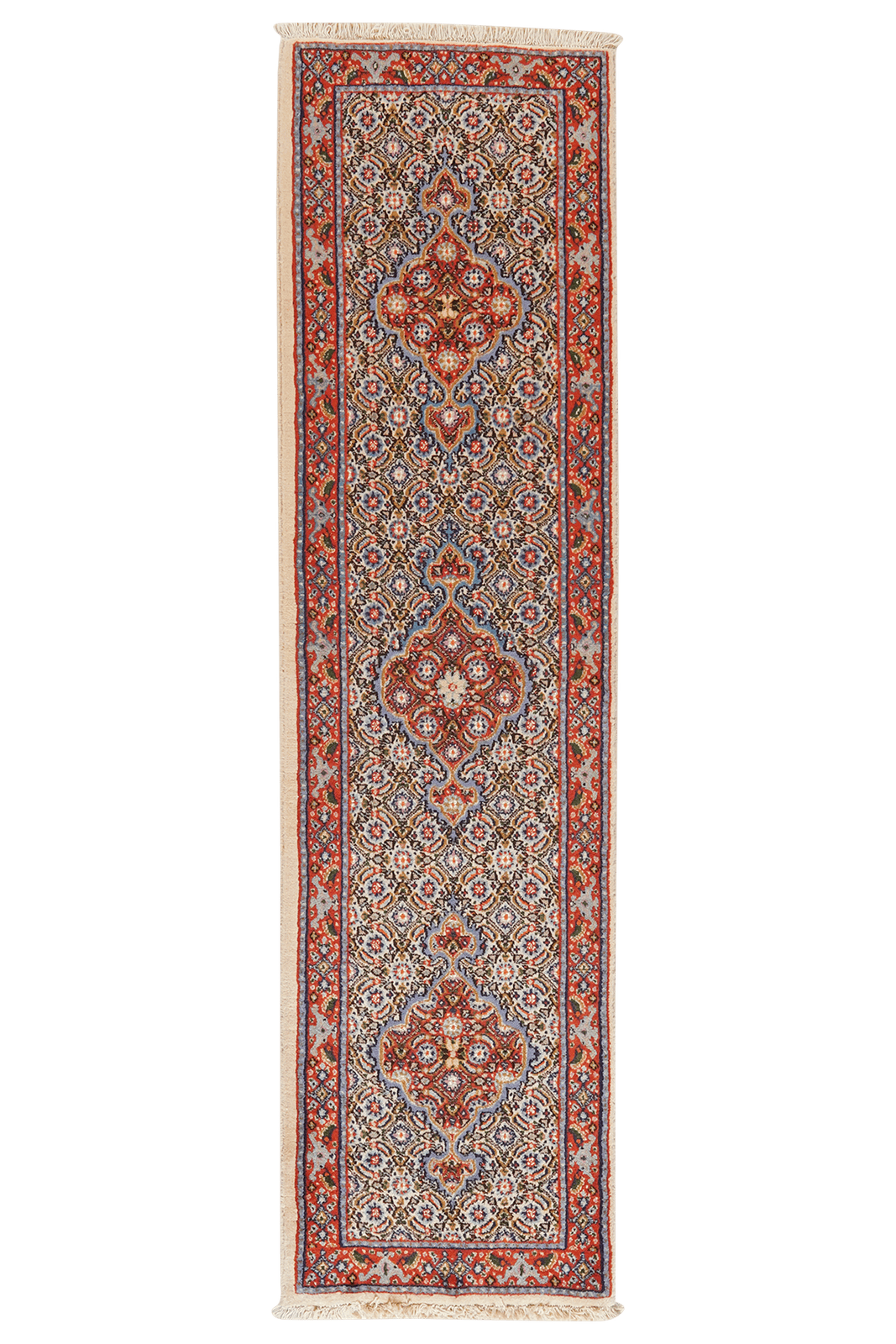 Moud Mahi — Hand-knotted, 50x192 cm, Beige, 100% Virgin Wool | Main view