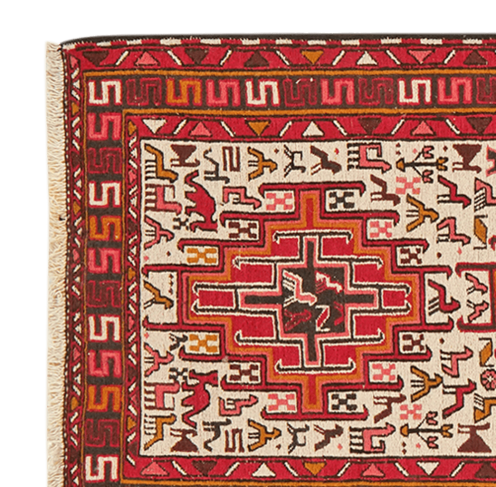 Sumak Shahsavan — Handmade, 75x289 cm, Beige, 100% Virgin Wool | View 3