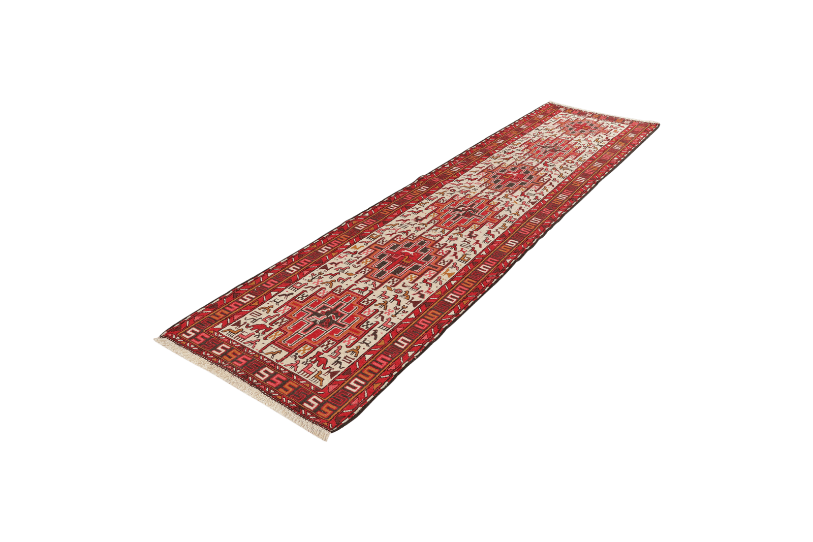 Sumak Shahsavan — Handmade, 75x289 cm, Beige, 100% Virgin Wool | View 5