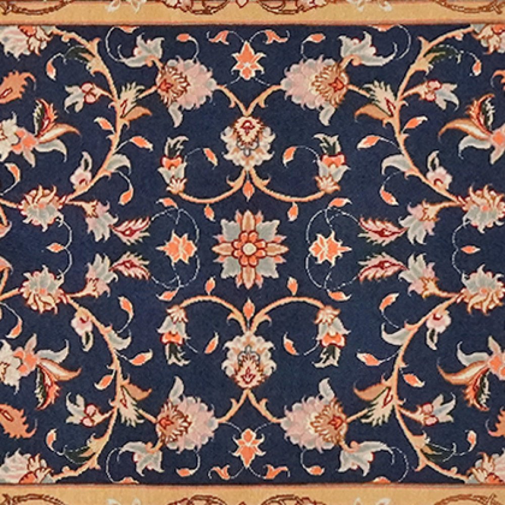 Tabriz 50 Raj — Hand-knotted, 79x281 cm, Blue, 100% Virgin Wool | View 4
