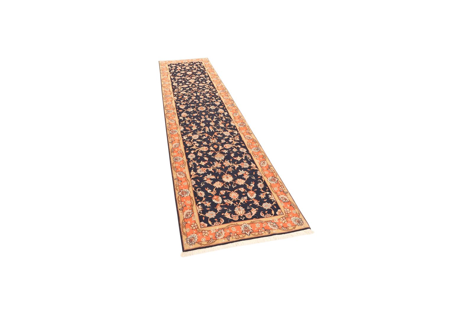 Tabriz 50 Raj — Hand-knotted, 79x281 cm, Blue, 100% Virgin Wool | View 5