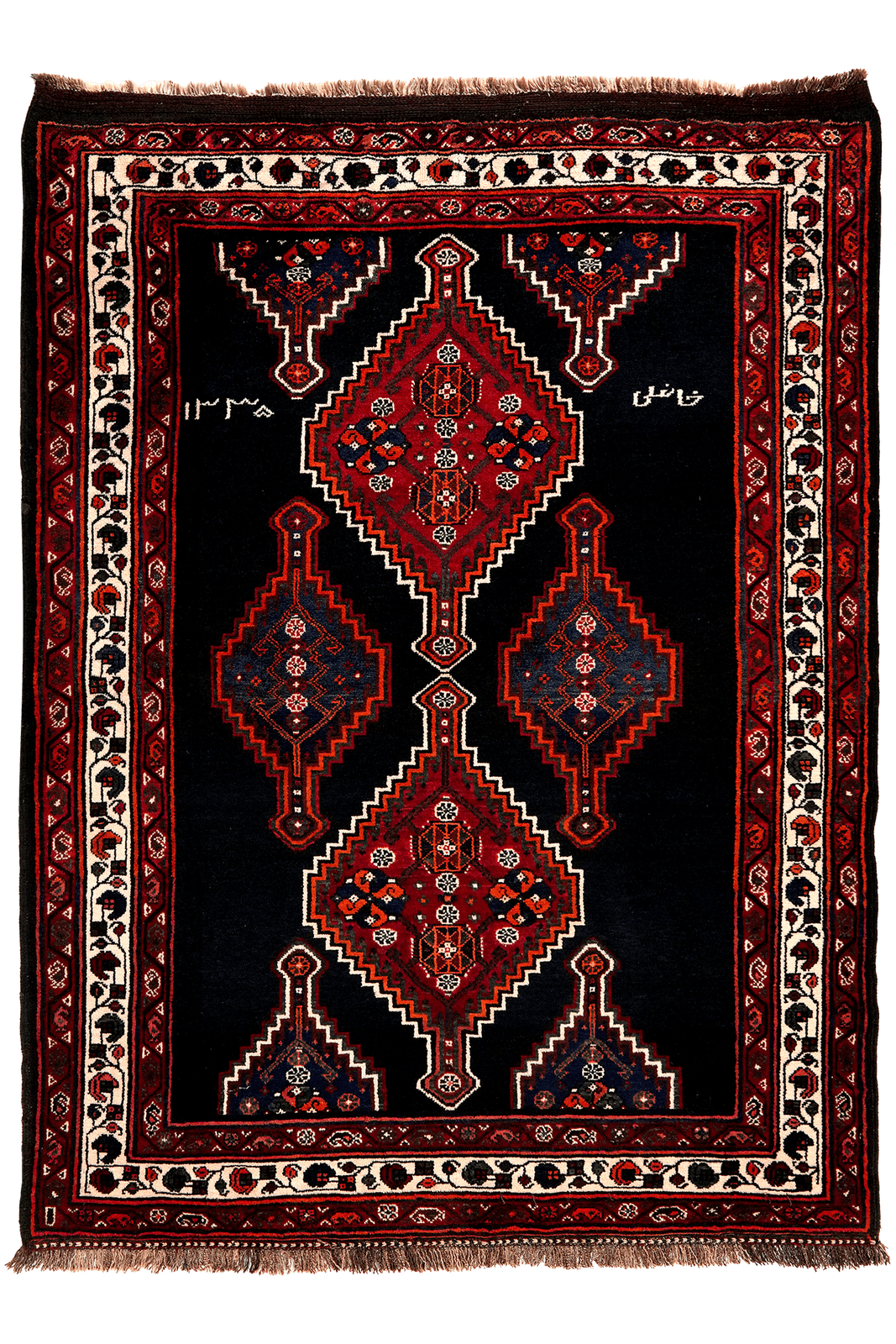 Veramin — Hand-knotted, 142x189 cm, Blue, 100% Virgin Wool | Main view