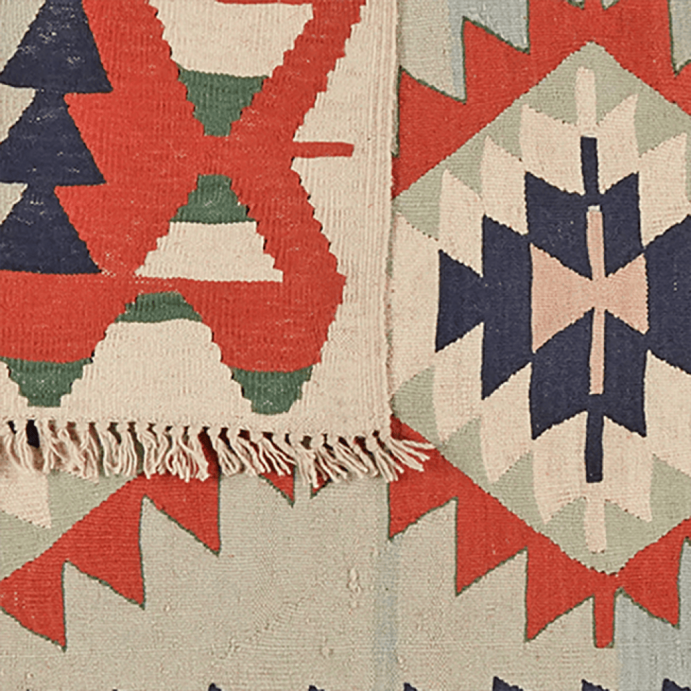 Kelim — Handmade, 114x157 cm, Red, 100% Virgin Wool | View 6
