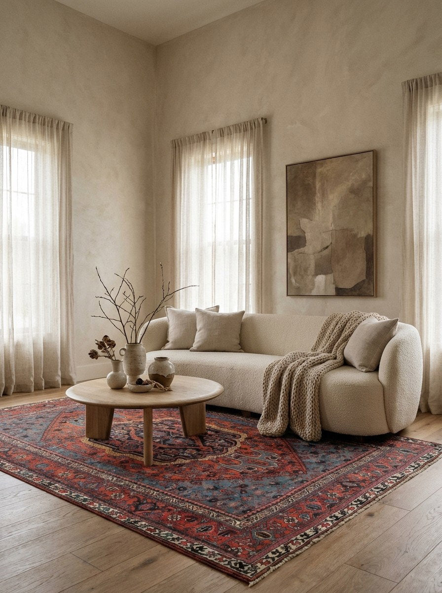 Bidjar — Handgefertigt, 232x139 cm, Rot, 100% Virgin Wool | Detail view