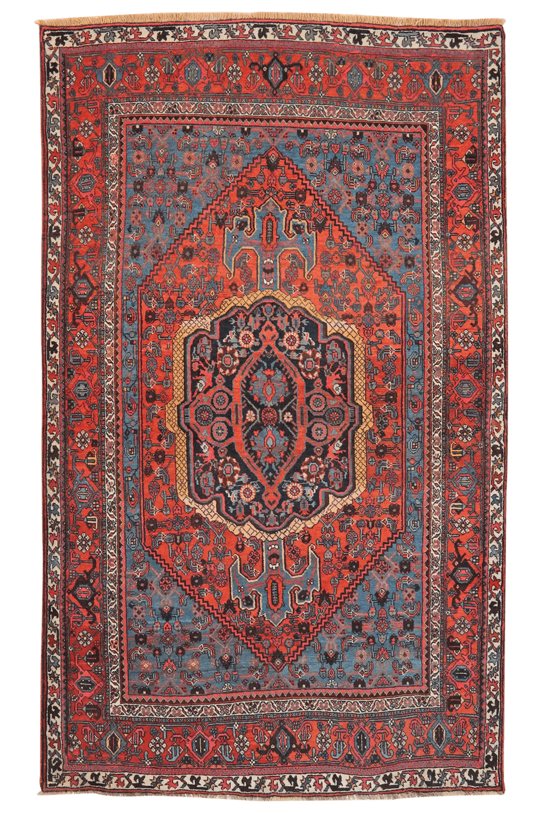 Bidjar — Hand-knotted, 139x232 cm, Red, 100% Virgin Wool | Main view