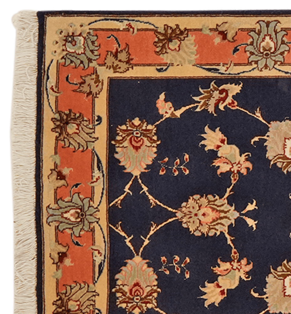 Tabriz 50 Raj — Hand-knotted, 75x201 cm, Blue, 100% Virgin Wool | View 3