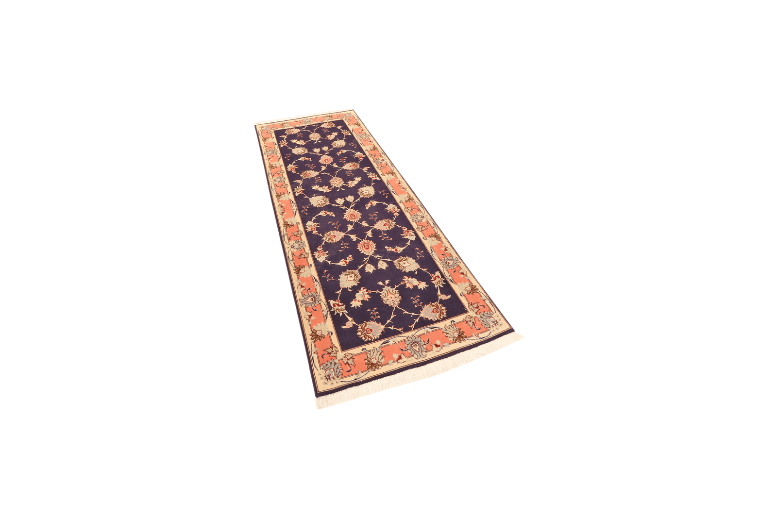 Tabriz 50 Raj — Hand-knotted, 75x201 cm, Blue, 100% Virgin Wool | View 5