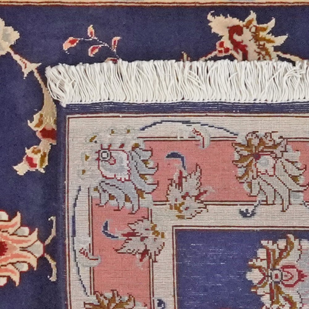 Tabriz 50 Raj — Hand-knotted, 75x201 cm, Blue, 100% Virgin Wool | View 6