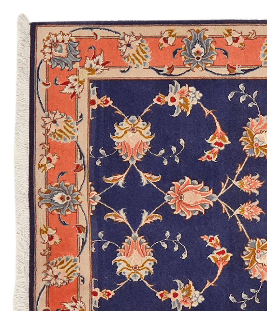 Tabriz 50 Raj — Hand-knotted, 79x201 cm, Blue, 100% Virgin Wool | View 3