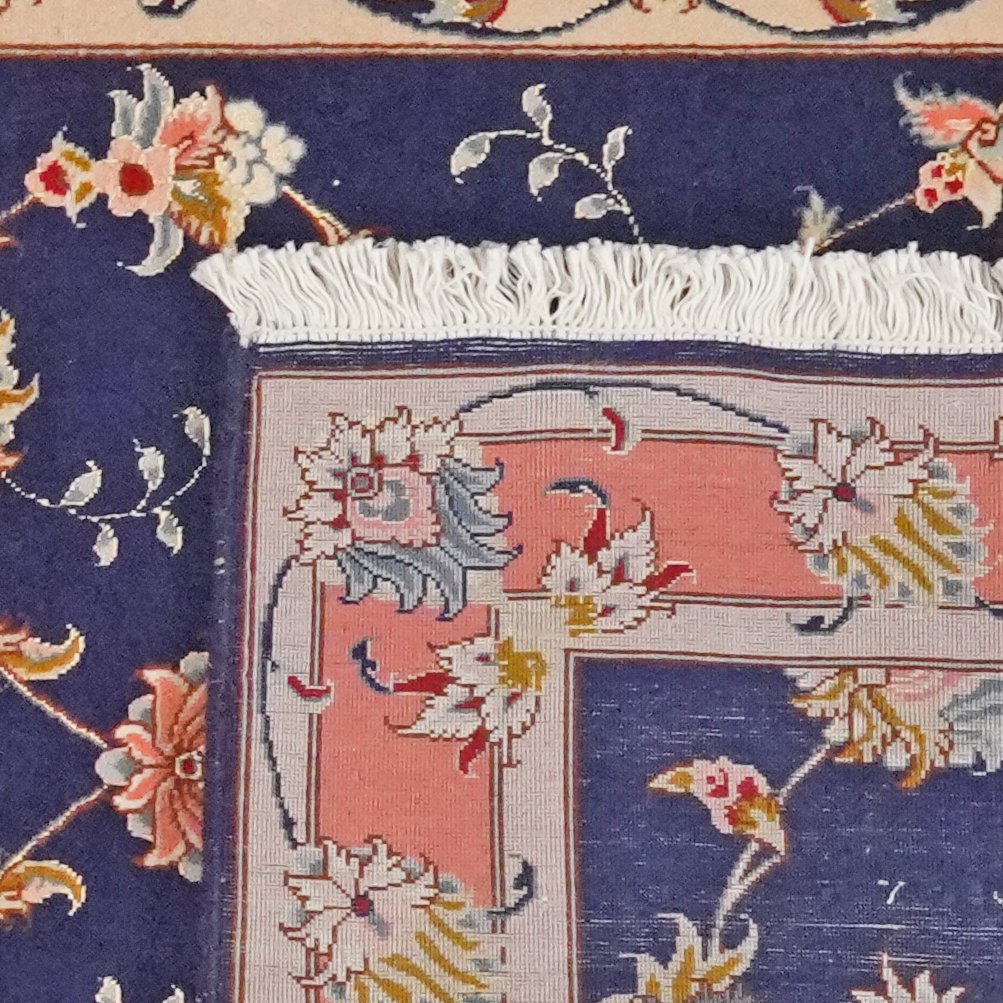Tabriz 50 Raj — Hand-knotted, 79x201 cm, Blue, 100% Virgin Wool | View 6
