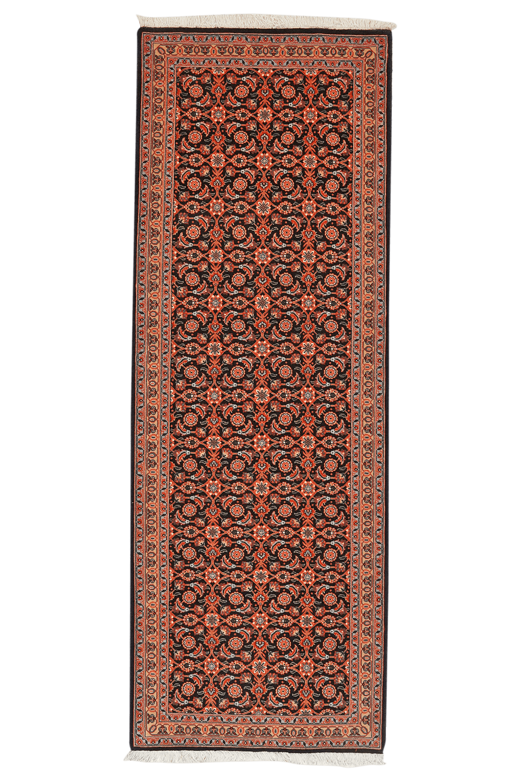 Tabriz 50 Raj — Hand-knotted, 69x195 cm, Blue, 100% Virgin Wool | Main view