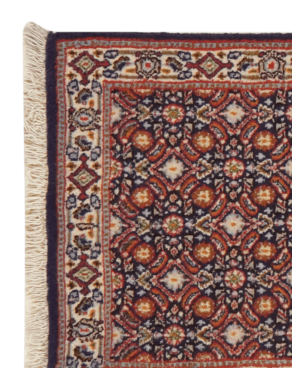 Moud Mahi — Hand-knotted, 48x199 cm, Blue, 100% Virgin Wool | View 3