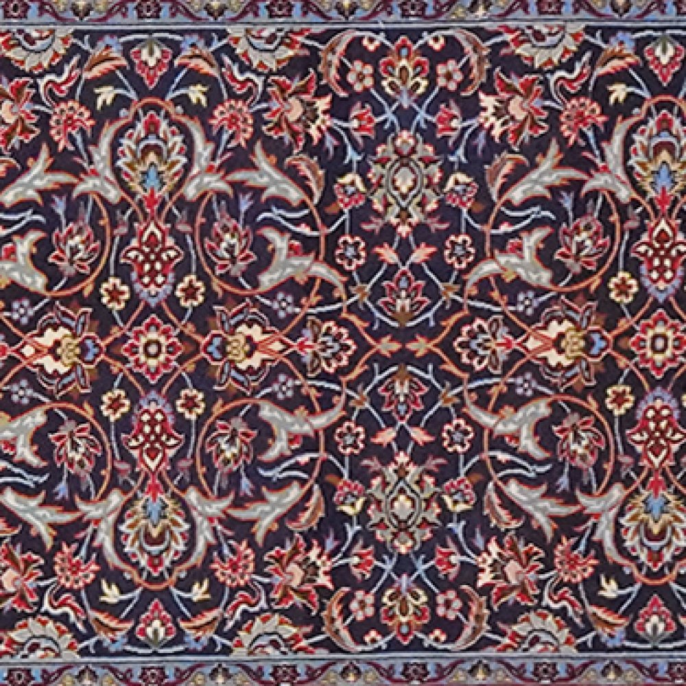 Isfahan — Hand-knotted, 88x394 cm, Blue, 100% Virgin Wool | View 4