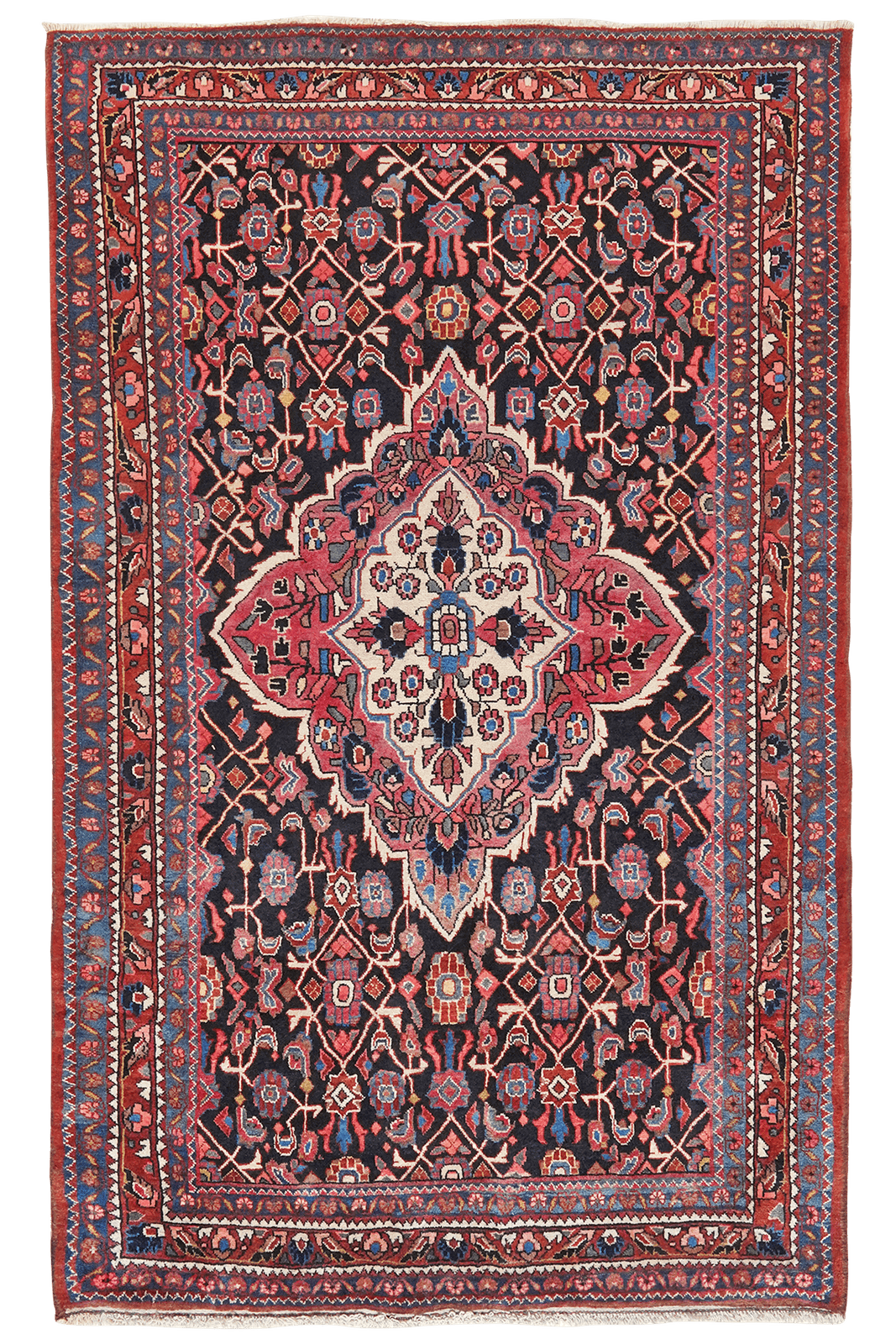 Malayer — Hand-knotted, 124x207 cm, Blue, 100% Virgin Wool | Main view