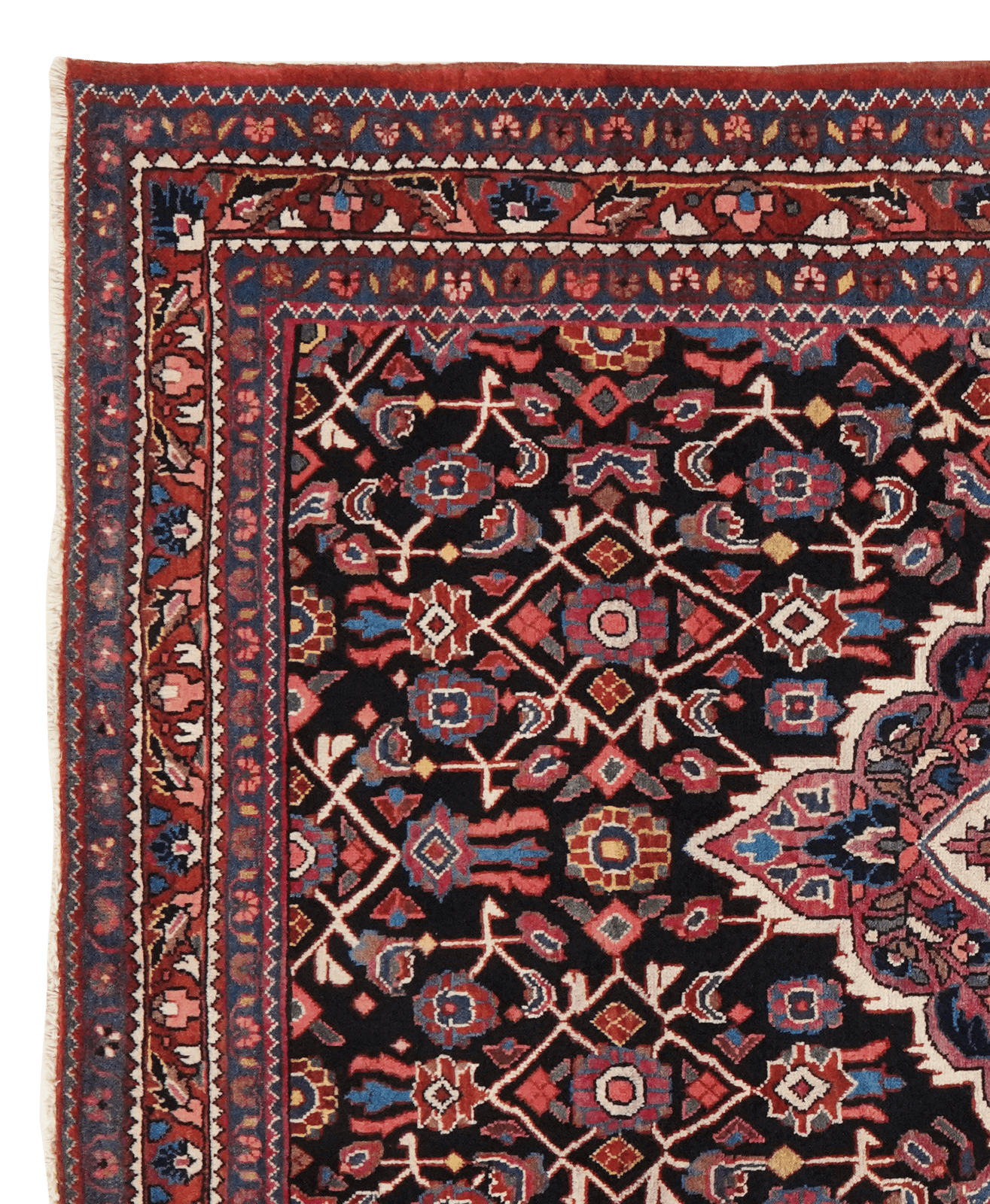 Malayer — Hand-knotted, 124x207 cm, Blue, 100% Virgin Wool | View 3