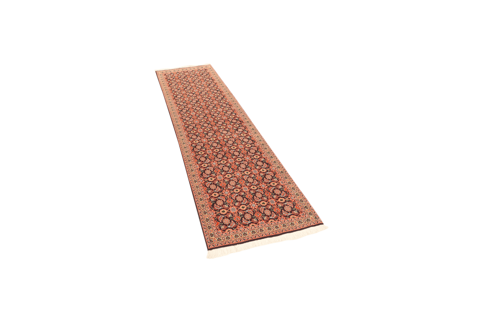 Tabriz 50 Raj — Hand-knotted, 61x199 cm, Orange, 100% Virgin Wool | View 5