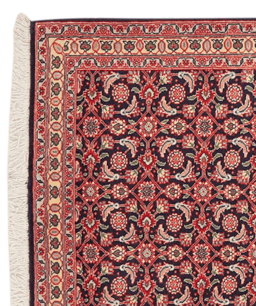Tabriz 50 Raj — Hand-knotted, 69x191 cm, Black, 100% Virgin Wool | View 3