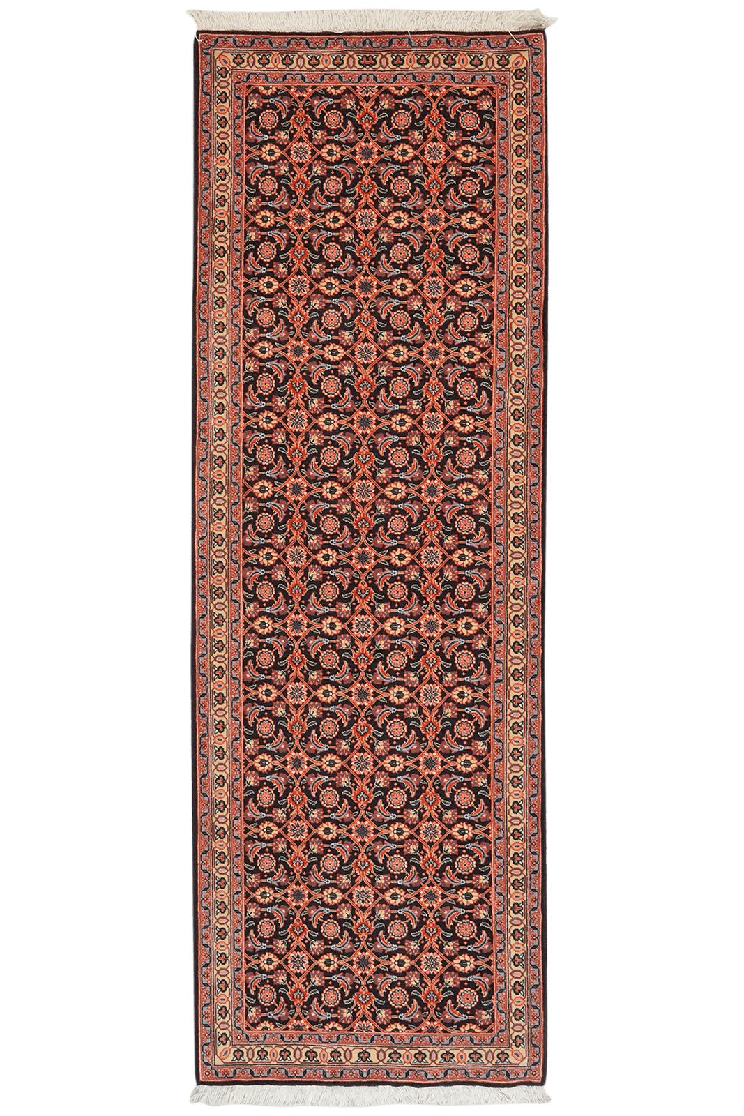Tabriz 50 Raj — Hand-knotted, 65x197 cm, Blue, 100% Virgin Wool | Main view