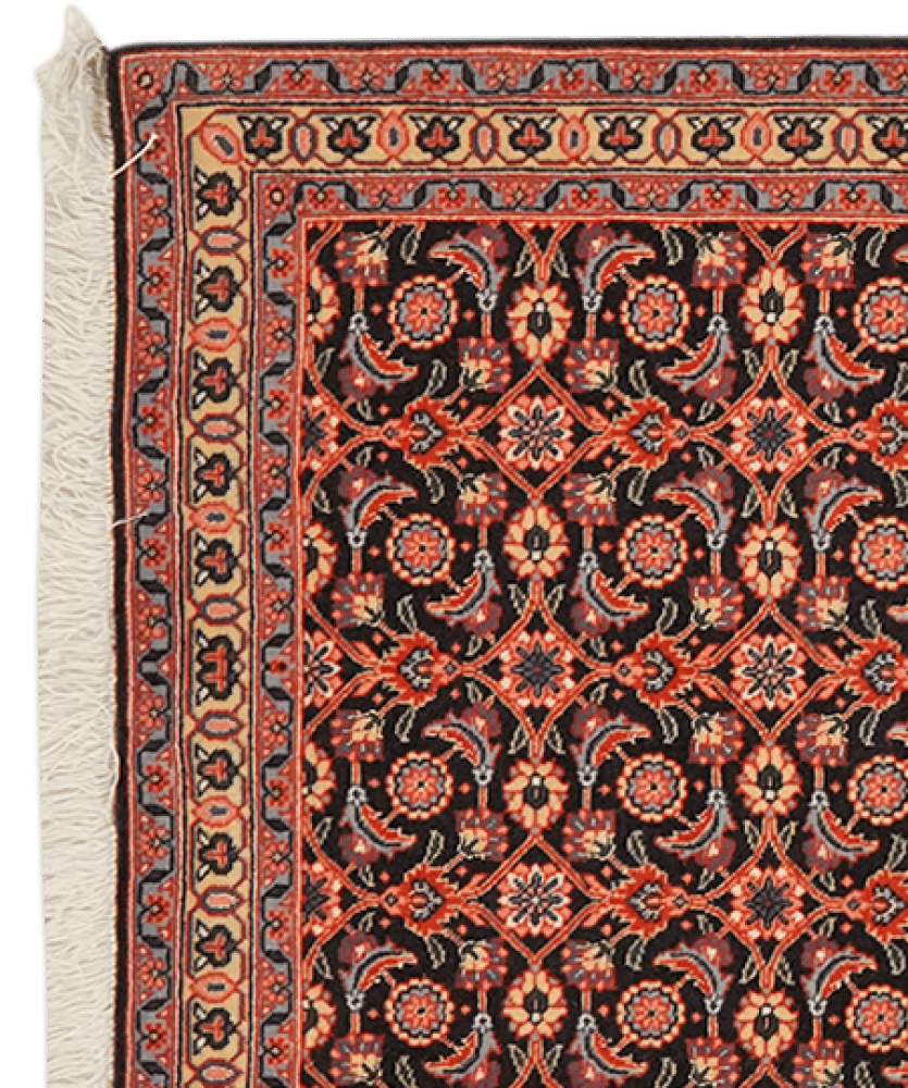 Tabriz 50 Raj — Hand-knotted, 65x197 cm, Blue, 100% Virgin Wool | View 3