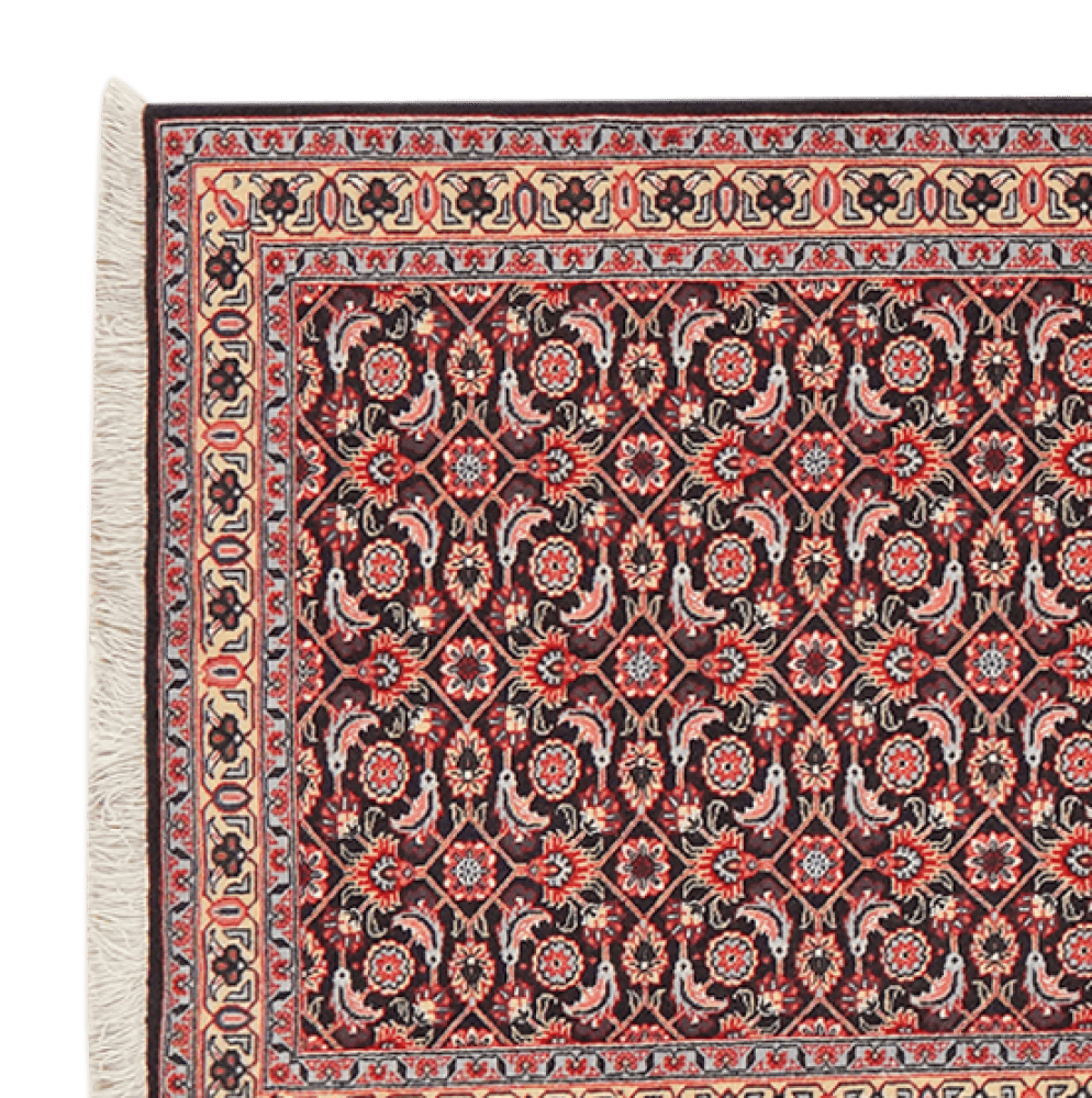 Tabriz 50 Raj — Hand-knotted, 71x289 cm, Black, 100% Virgin Wool | View 3